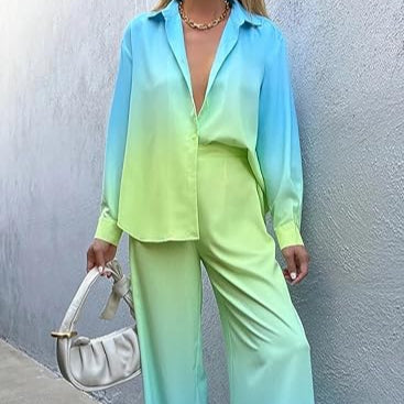 Dorothea - Set van losse blouse en gradiëntbroek