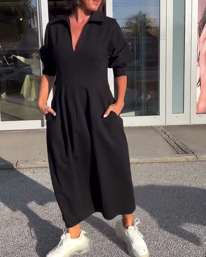 Casual jurk in effen kleur