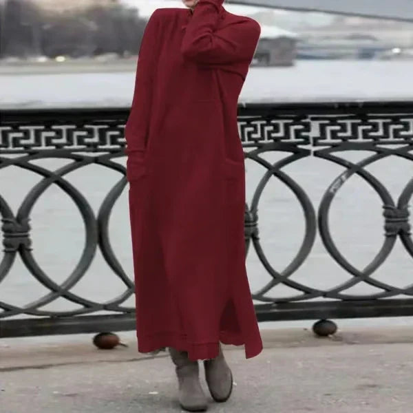 Doris™ Maxi-jurk van wol en katoen