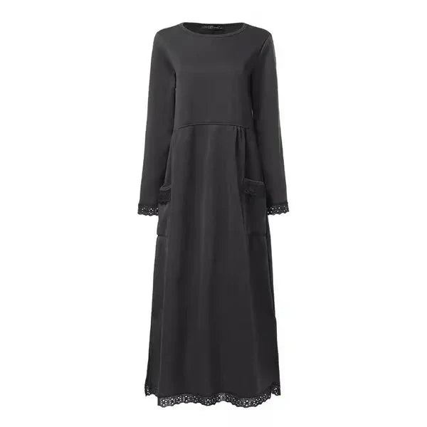 Doris™ Maxi-jurk van wol en katoen