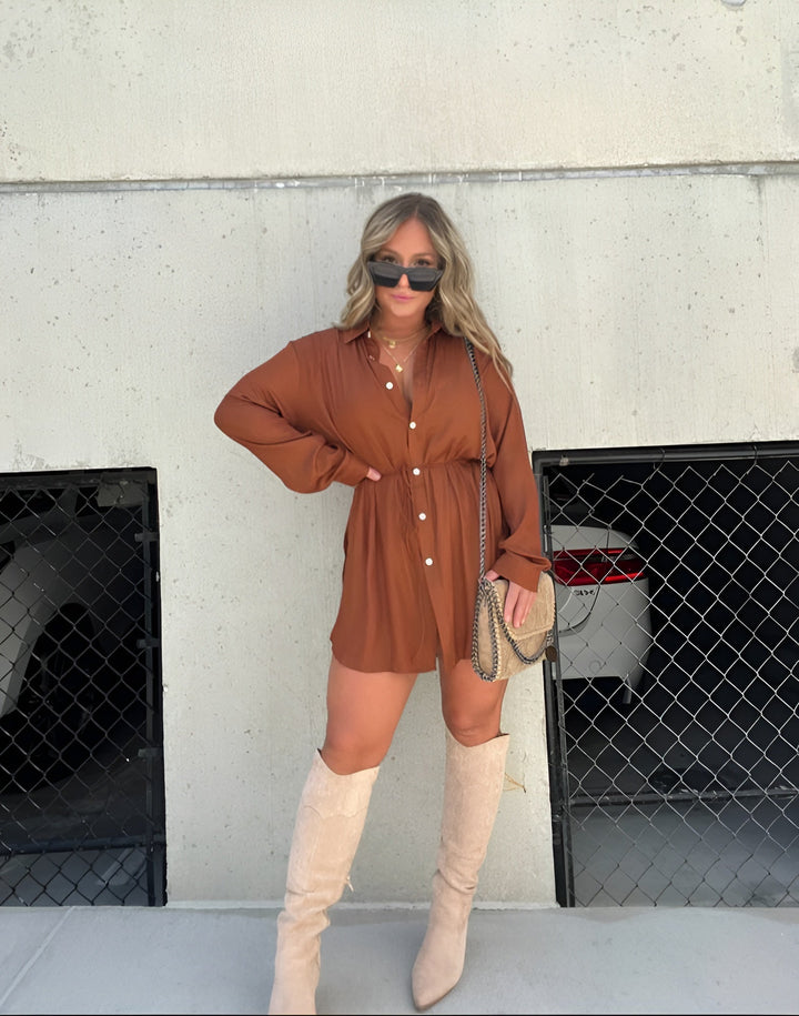 Trendy Satijnen Romper Jurk