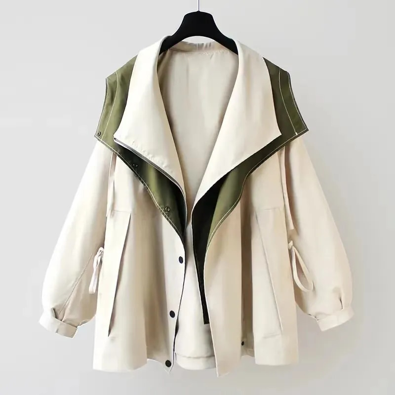 Moderne Tweekleurige Trenchcoat
