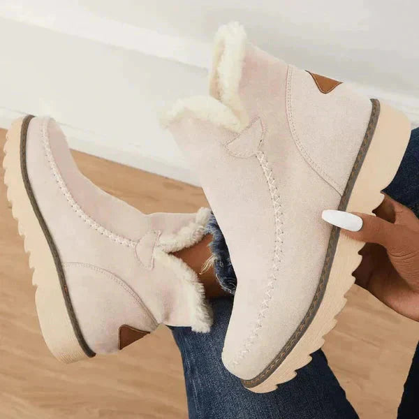 Cozy Collectie | Mila - Warme Winter Enkellaarsjes Met Pluizige Bont voor Dames