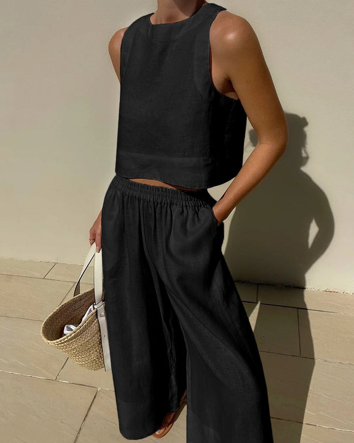 Linnen tweedelige set - Lichtgewicht, ademende en duurzame zomeroutfit voor dames