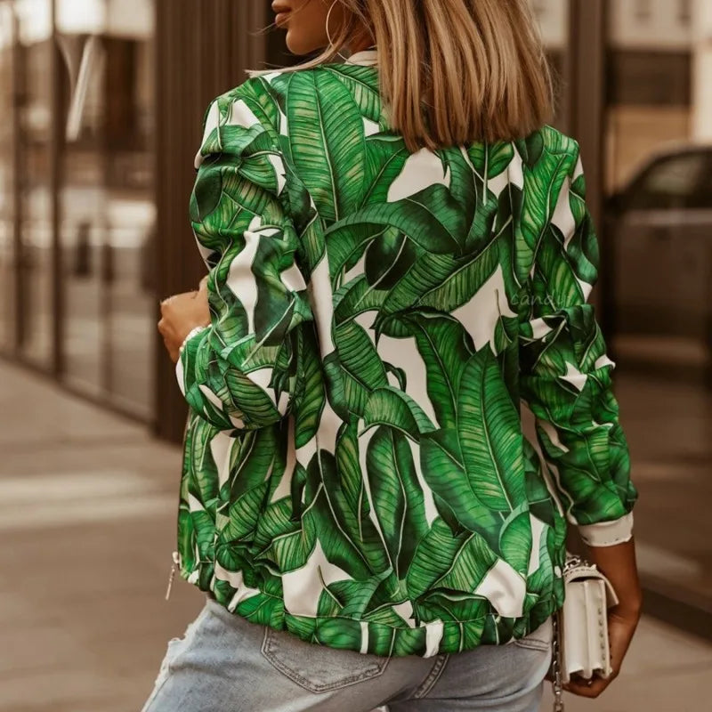 Layla™ stijlvol bloemenprint jasje met lange mouwen
