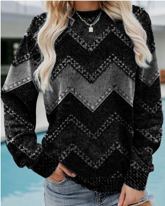 Eva - Geometrisch kasjmier sweatshirt