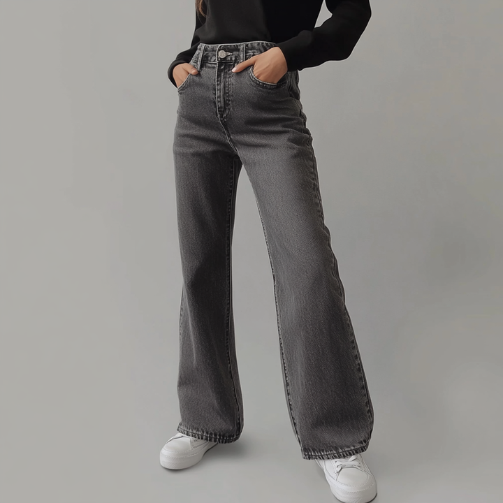 Grijze Damesbroek Wide Leg