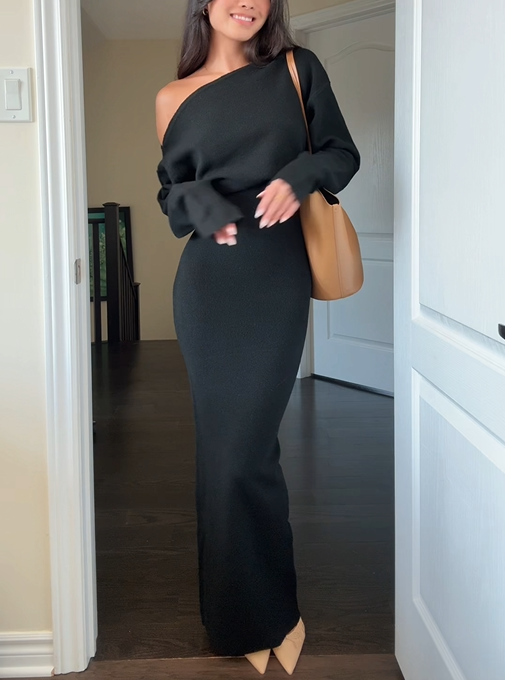 halve shoulder Dress