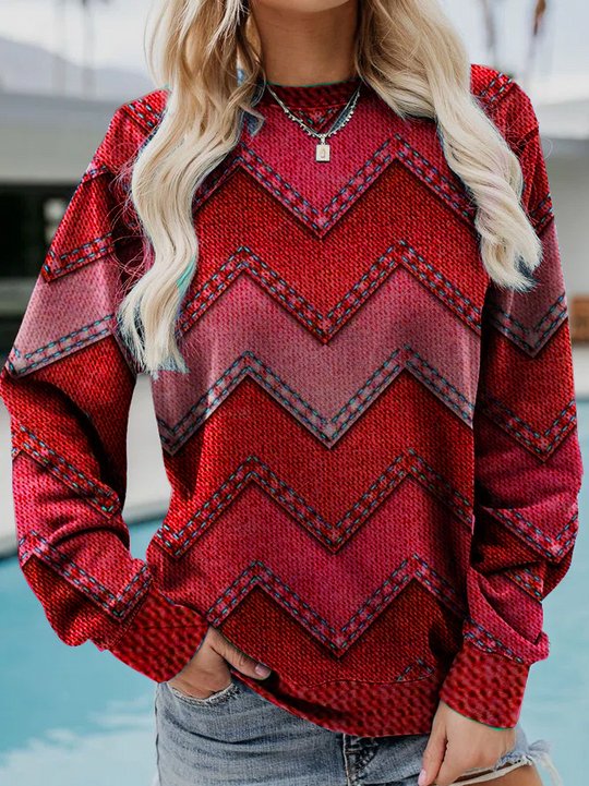 Eva - Geometrisch kasjmier sweatshirt