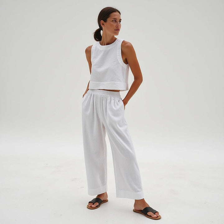 Linnen tweedelige set - Lichtgewicht, ademende en duurzame zomeroutfit voor dames